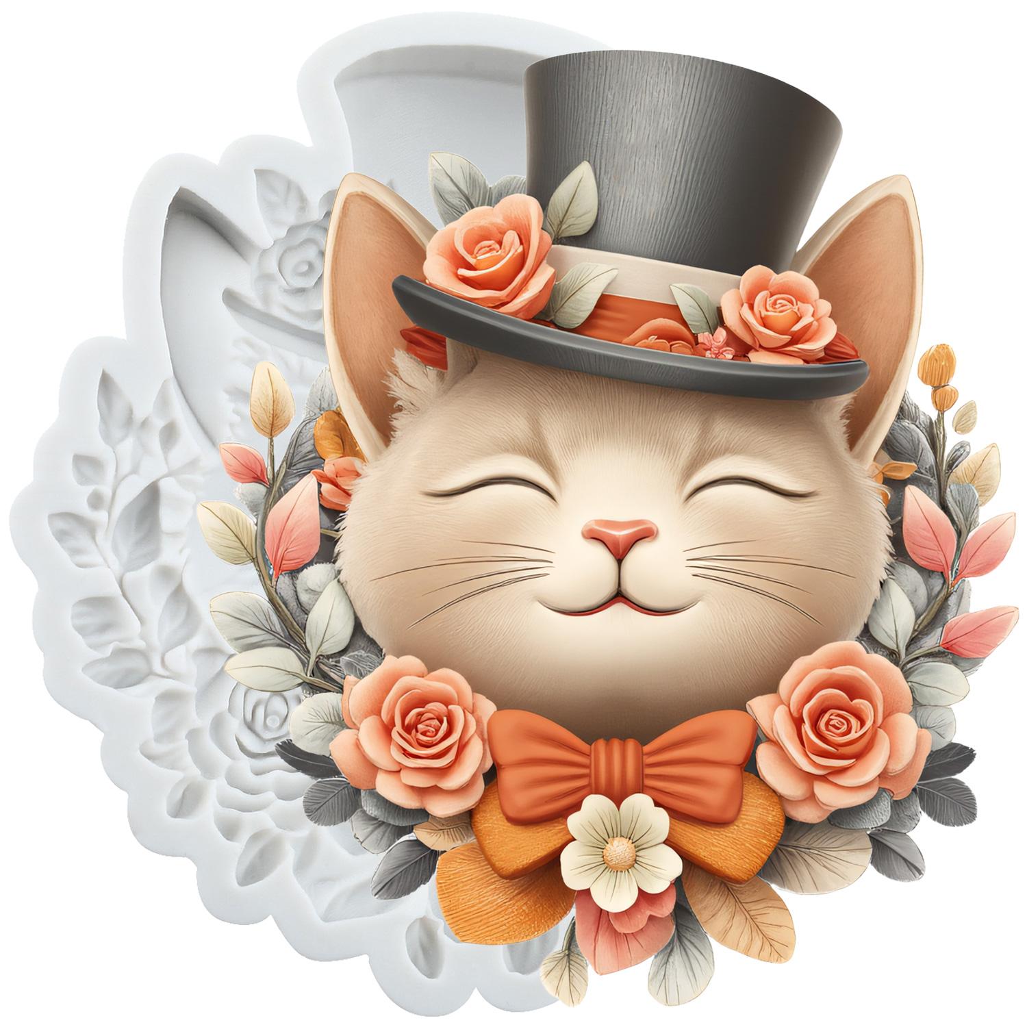 

Cat Silicone Mold Cat Fondant Molds Cake Decorating Tools Theme Cake Dessert Decorated Chocolate Candy Mold серый