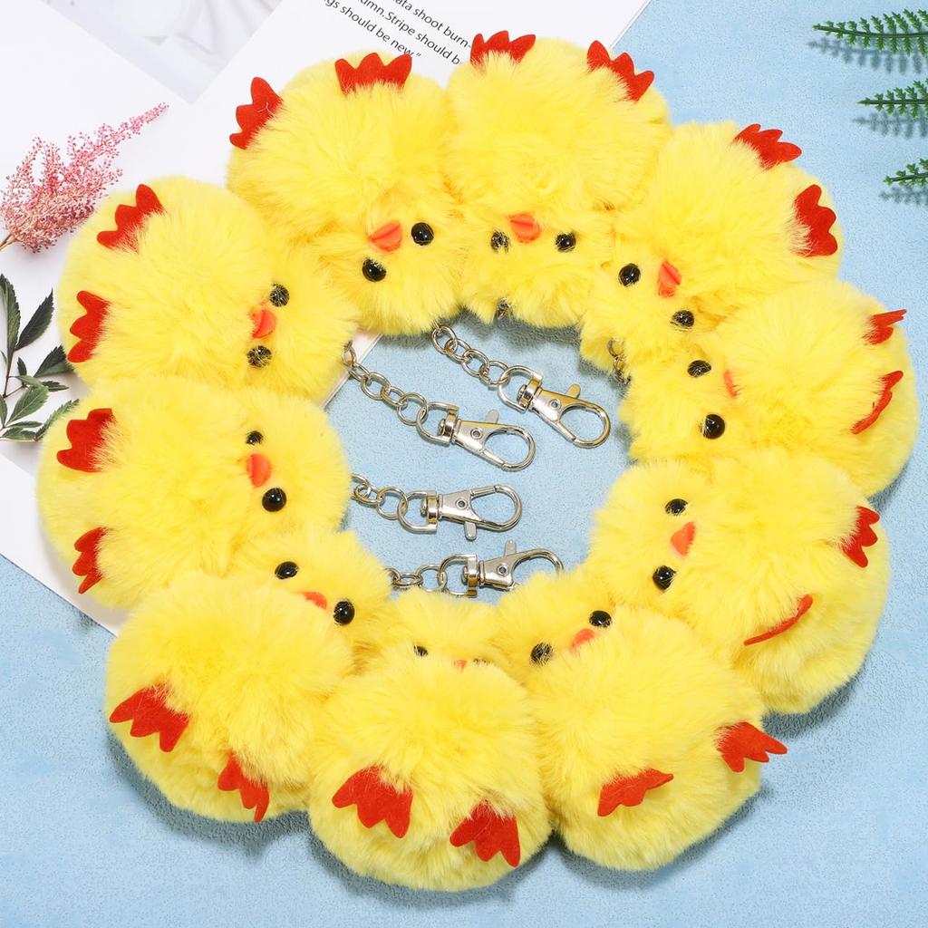 CALLARON Duck Plush Keychains, Set of 10, Cute Bag Pendants for High School Students, Perfect for Graduations, Entrance Ceremonies, and Birthdays