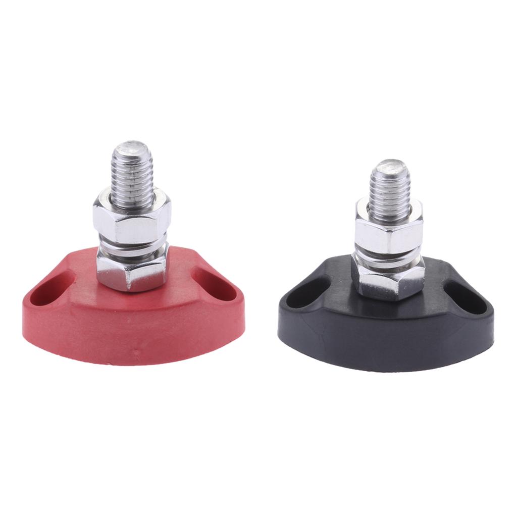 2x 6mm Junction Block Power Post Insulated Terminal Stud for Boat Marine