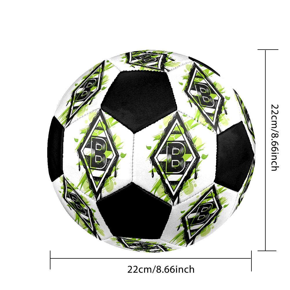 Pallone da Calcio Borussia Taglia 5 Colorato Cucito a Macchina PVC Pronto per la Competizione Resistente Alta Rimbalzabilità