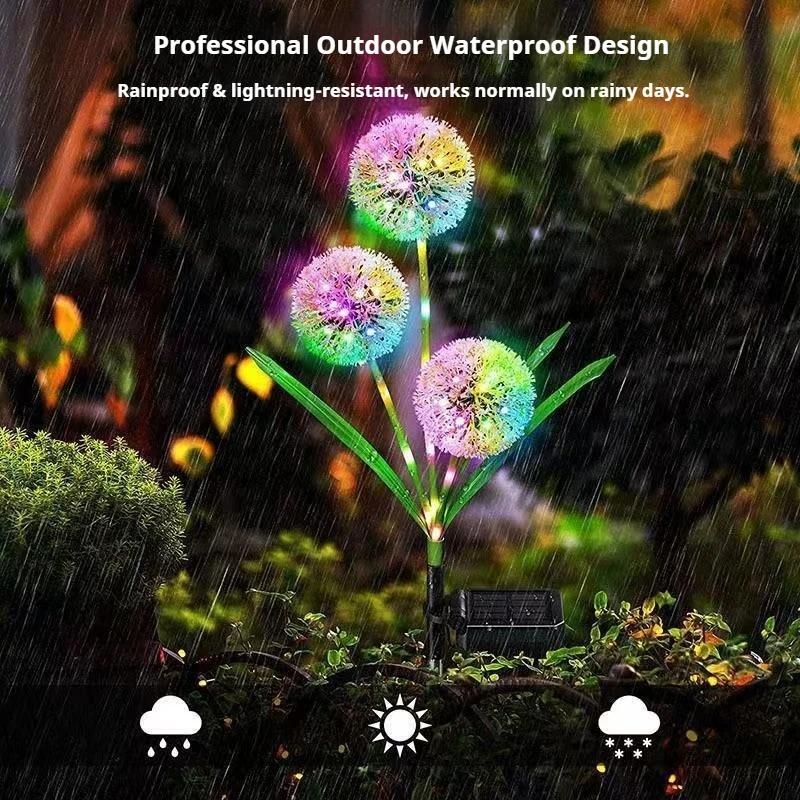 Solar 3-Head Dandelion Light, Outdoor Waterproof Lawn Lamp, Courtyard & Terrace Landscape Atmosphere Decorative Light