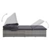 2 Person Sun Lounger with Cushion Poly Rattan Gray