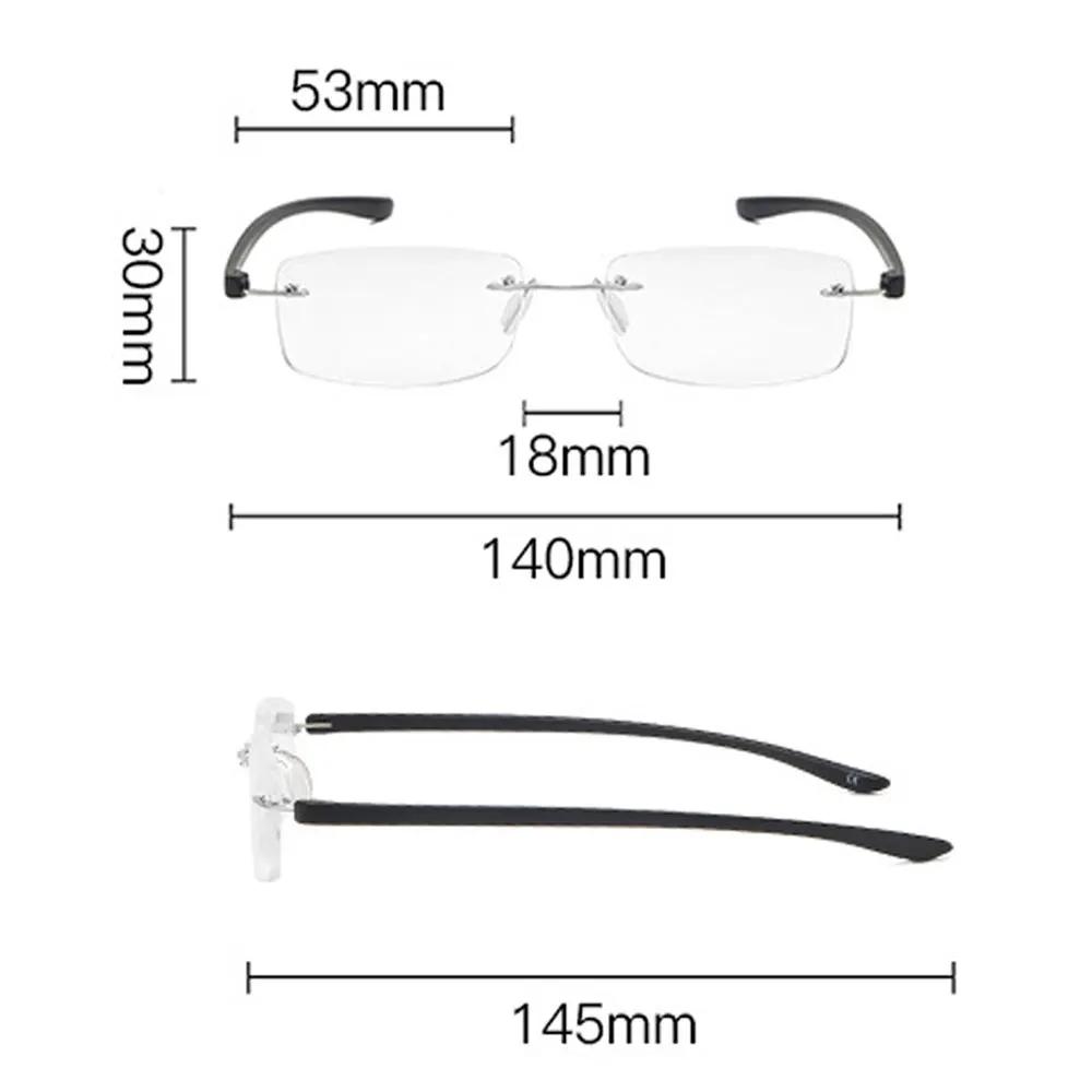 Men Business Presbyopia Eyeglasses Ultralight Reading Glasses Frameless Eyewear Anti Blue Light