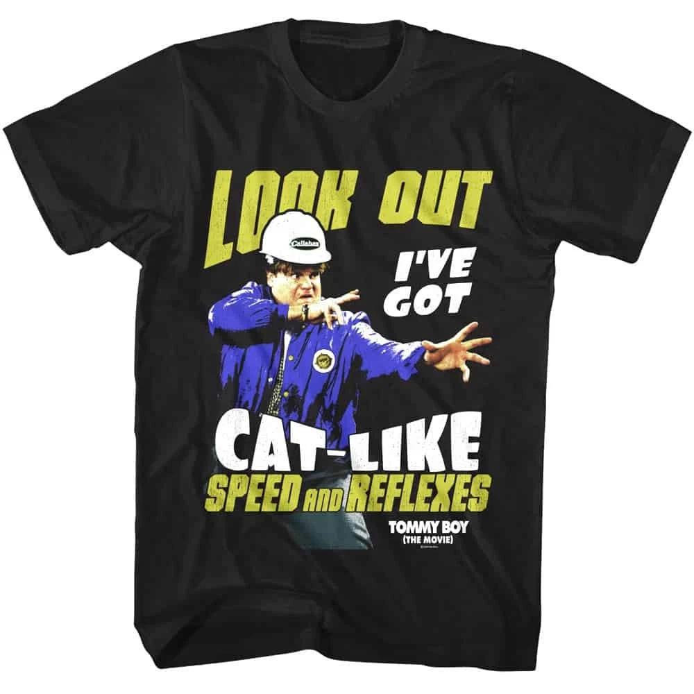 Tommy Boy Cat-Like Speed and Reflexes Men s T Shirt L