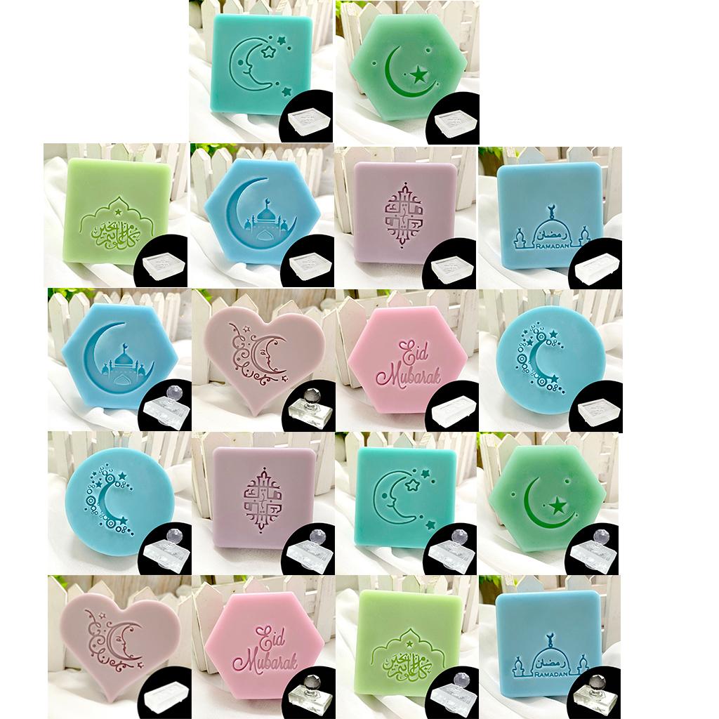 Eid Mubarak Transparent Soap Stamp Natural Soap Making Acrylic Chapter Stamper