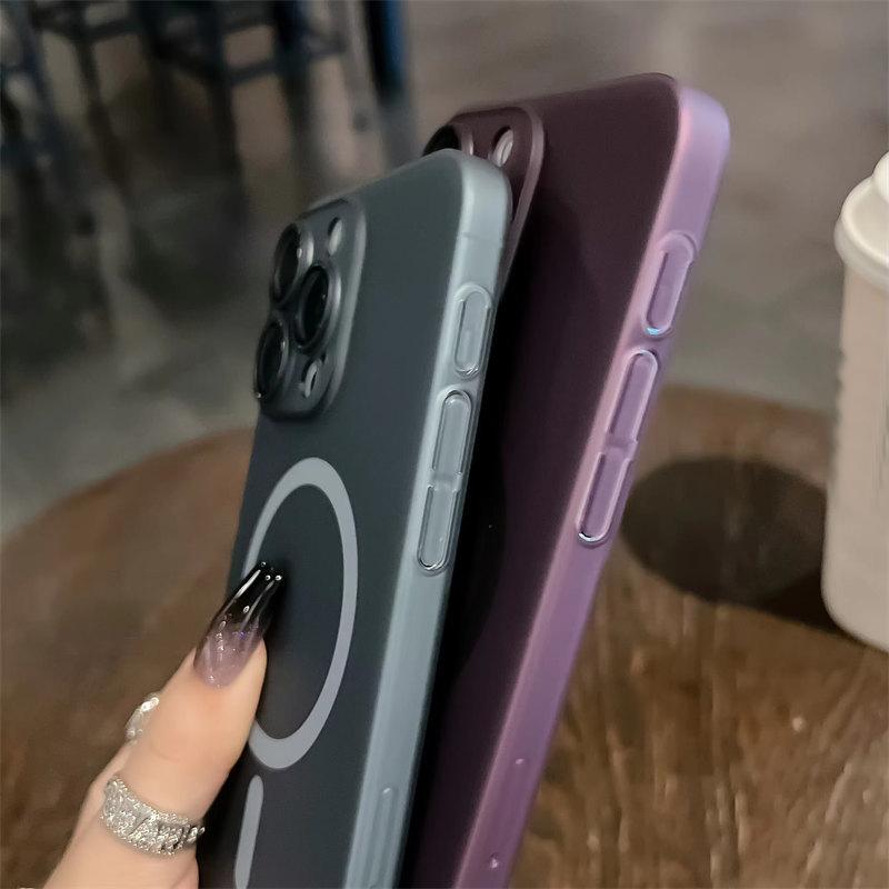 Matte Translucent Skin Touch Ultra Thin Slim PC Case for iPhone 11 12 13 14 15 16 Pro Max Wireless Charging Magsafe Lens Film Cover