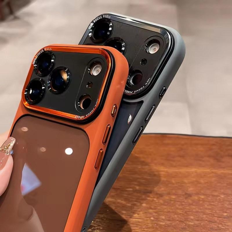 Luxury Transparent Metal Ring Camera Protection Case For iPhone 16E 11 12 13 14 15 16 Plus 17 Pro Max Air Shockproof Hybrid Acrylic Cover