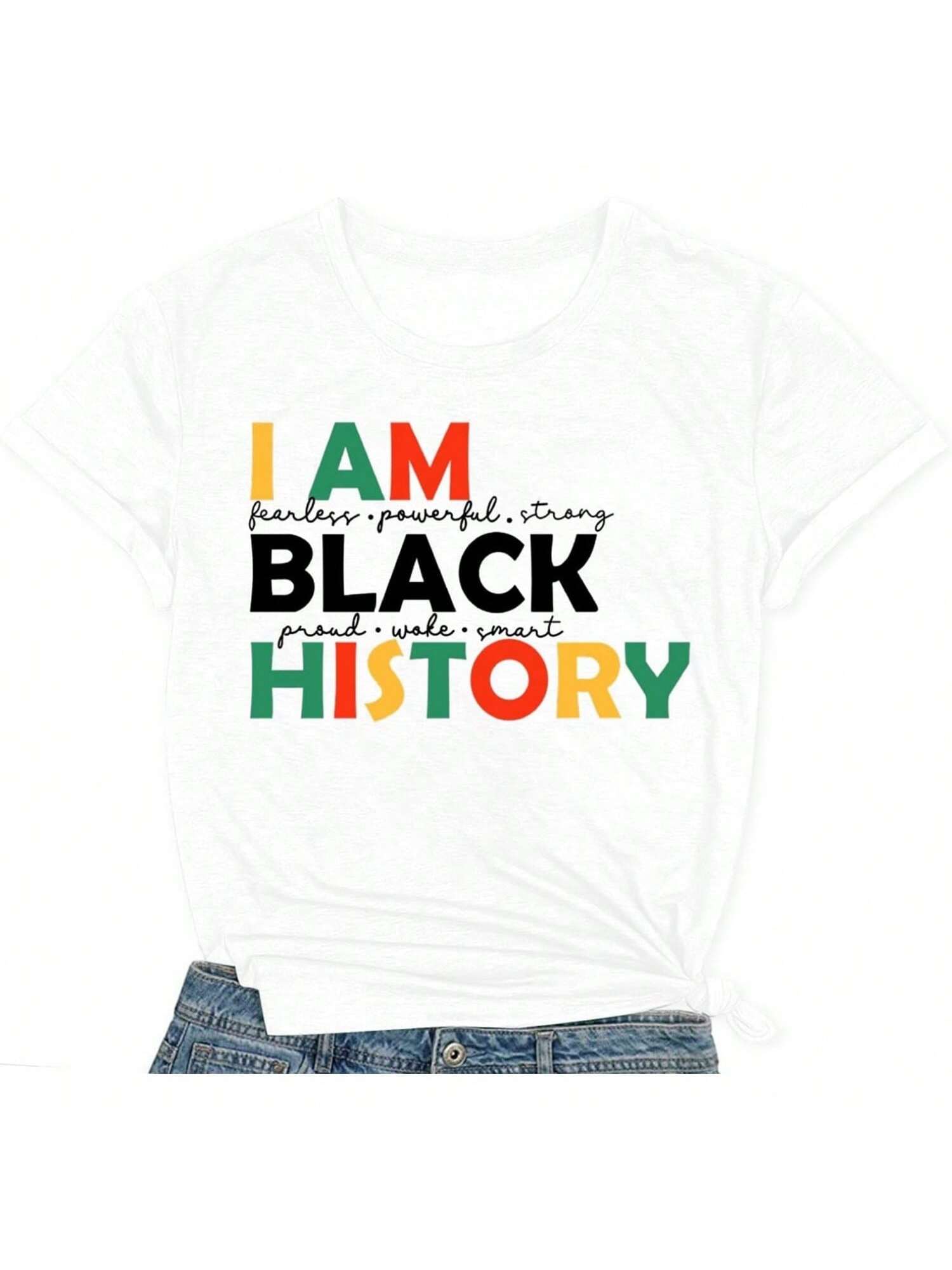 Shirts For Women I Am Shirt Month T-Shirt African American Short Sleeves S