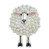 1Pcs Sheep Shape Full Drill Design Elegant Decoration Vintage Pearl Brooch For Women Daily Outfit