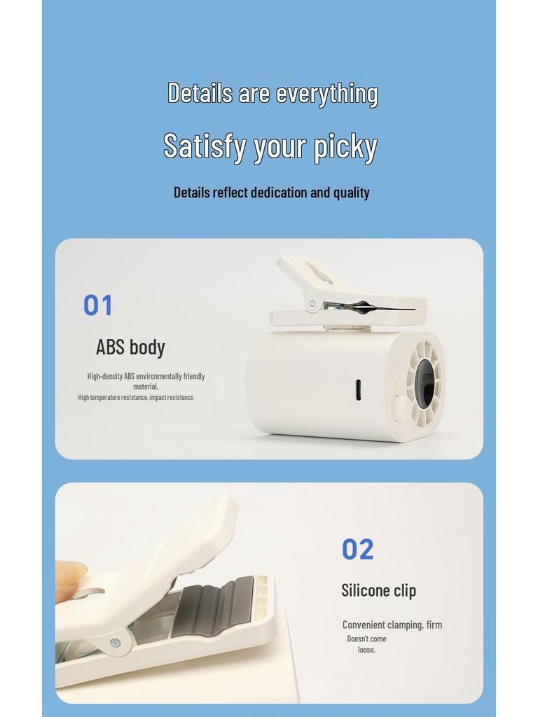 Multifunctional Waist Clip & Desktop High-Speed Fan with Adjustable Speed