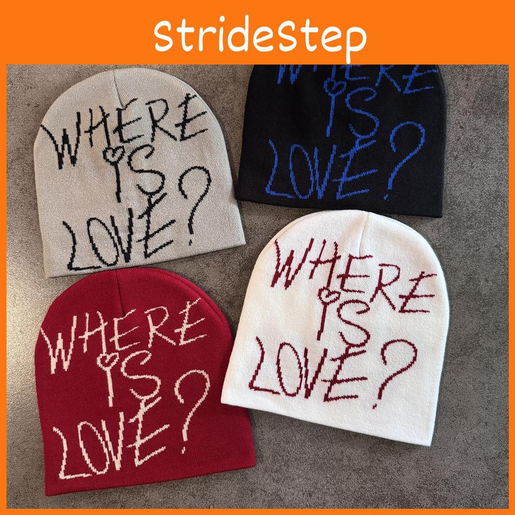 Simple Color Blocked Letter Pattern Neutral Casual Warm Knitted Hat For Streetwear Style