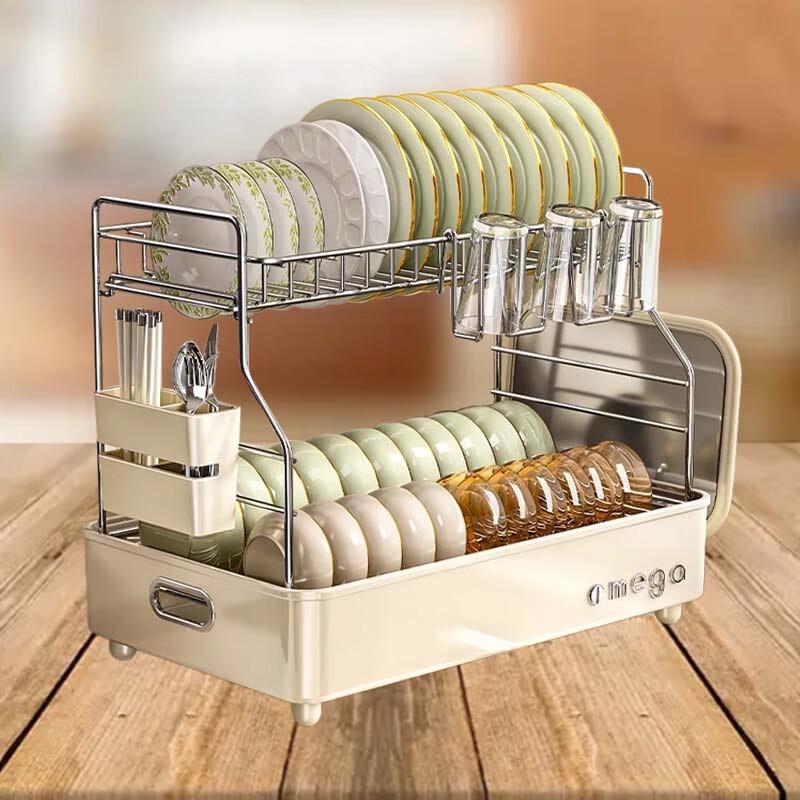 Yingbai Double-Tier Aluminum Countertop Dish Drying Rack