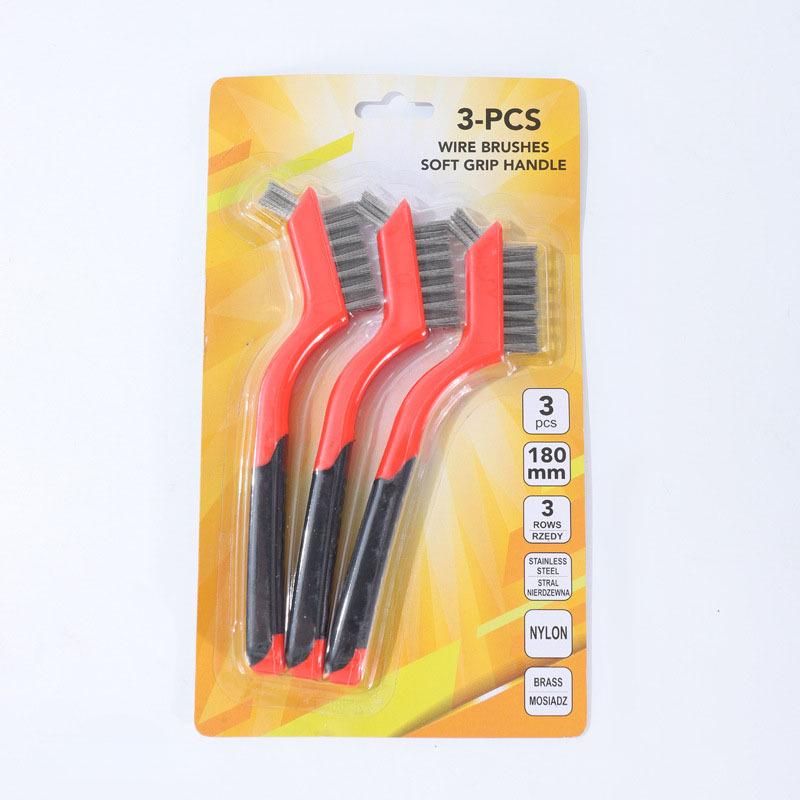 Dual-Burner Stove Cleaning Brush: Copper, Steel & Nylon Bristles for Rust & Gap Removal