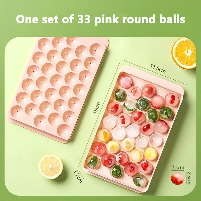 33 Cells Circle Hockey PP Mold Frozen Whiskey Ball Popsicle Ice Cube Tray Box Lollipop Making Gifts Kitchen Tools Accessories