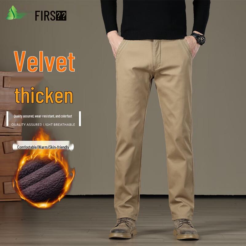 

FIRS Men s Fleece-Lined Straight-Leg Casual Pants 35