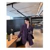 Korean Style Purple Corduroy Blazer Women Loose Fit Vintage Long Sleeve Spring Autumn High End Small Batch Suit