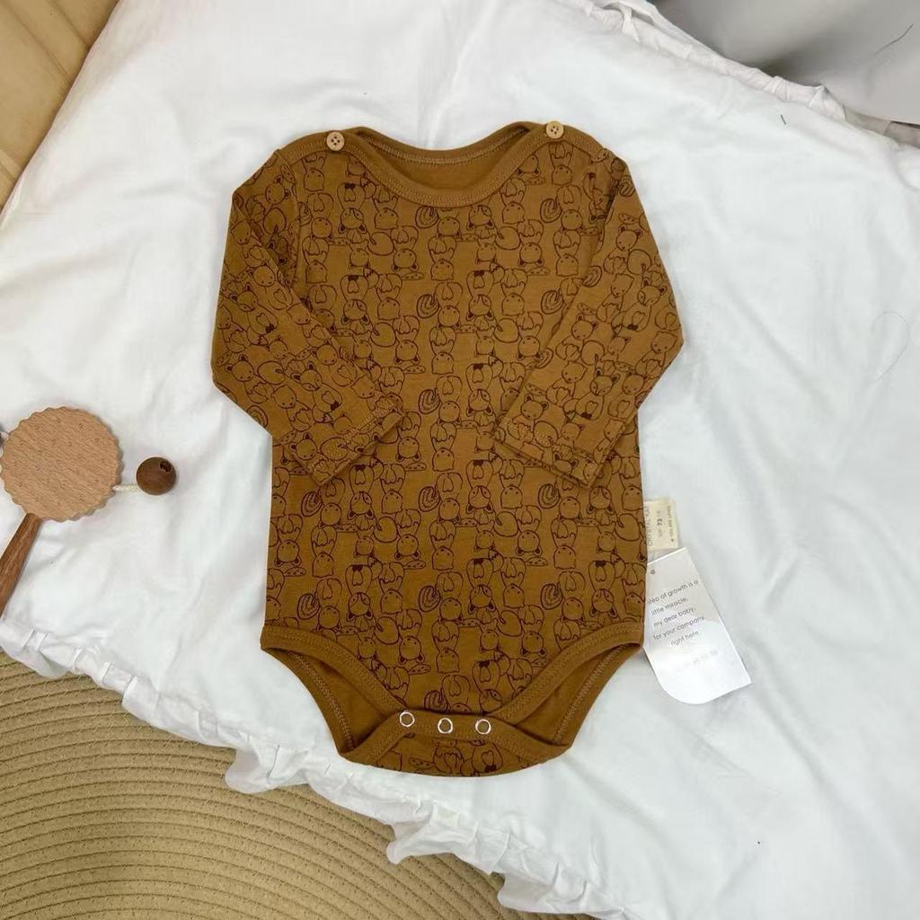 BabyClothes Unisex A-Category Cotton Infant Bodysuit Set – 3-Piece Seasonable, Cute Cartoon Pattern Diaper Cover