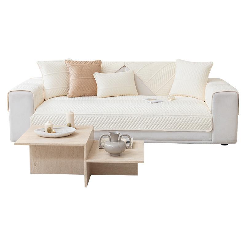 Light French Cream Style Sofa Cushion Plush Non-Slip Cushion  New Autumn and Winter Thickened Sofa Cover Cloth