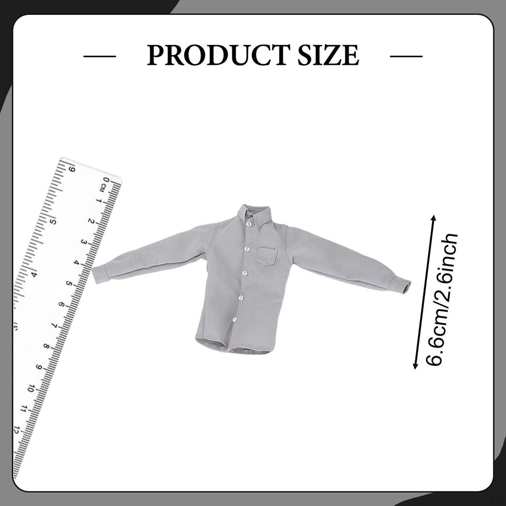 1/6 Scale Action Figure Clothes Doll Costume Accessories Men's Shirt Mini Fashion Dress up for 12