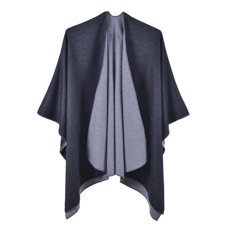 New Women's Spring Scarf Shawl Fashion Versatile Solid Color Four Seasons Imitation Cashmere Split Cape