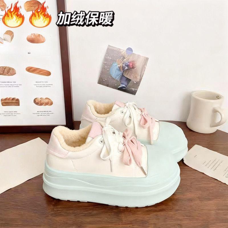 Уродливо-милые маффины на платформе зимние новые шикарные нишевые хлебные туфли спортивные кеды 35