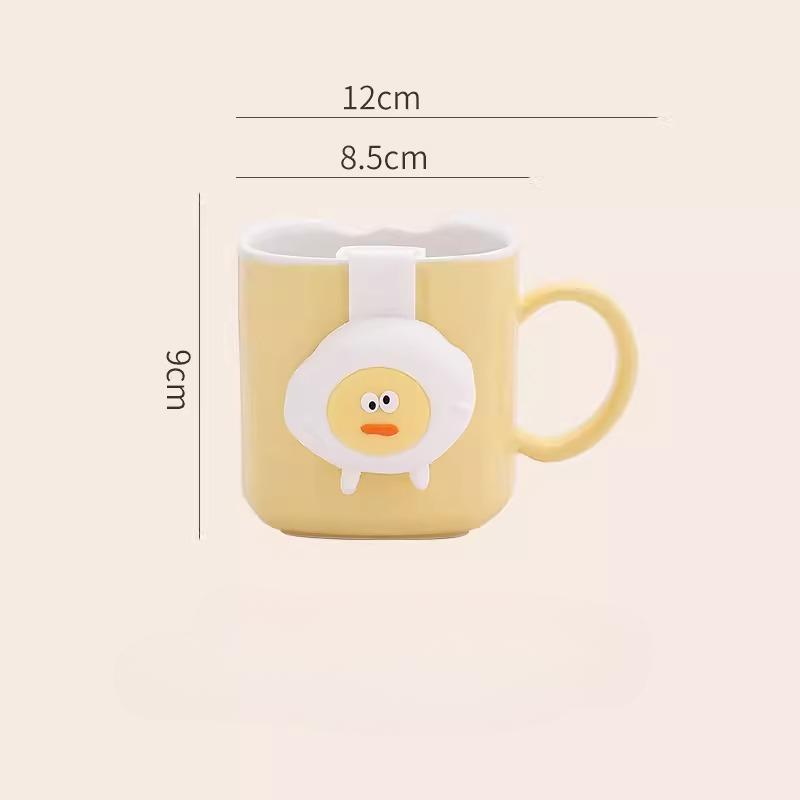 Keramiktasse mit Teesieb, hohes Erscheinungsbild, einfache Teetasse, kleine und exquisite süße Kaffeetasse im Cartoon-Stil für den Haushalt