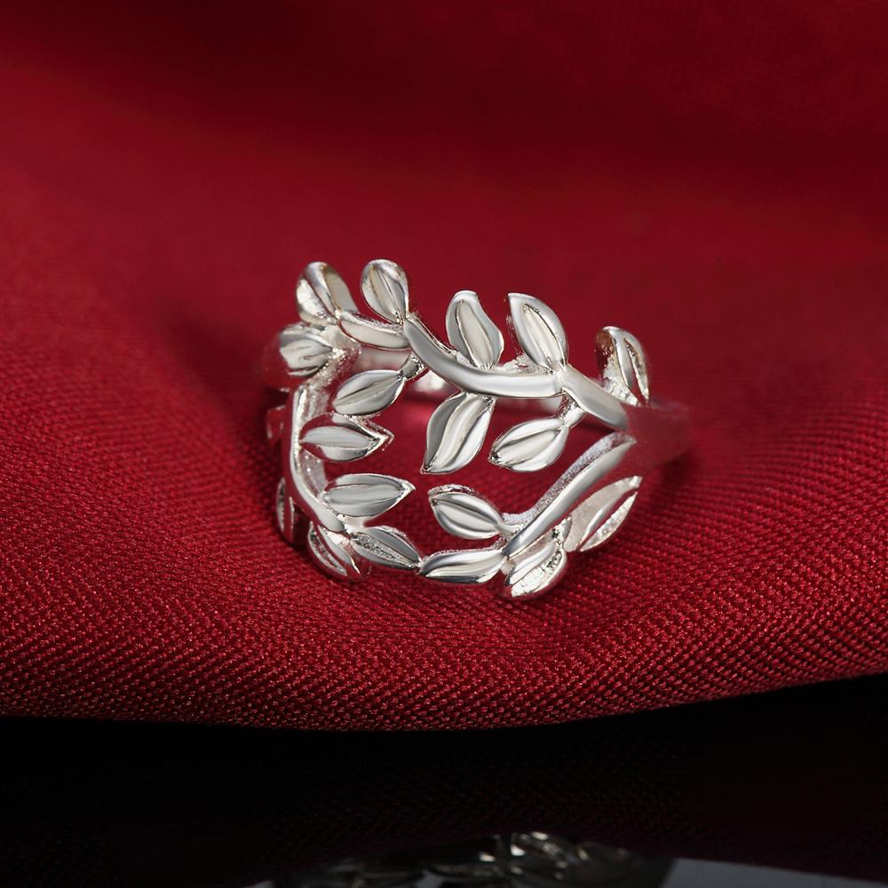 Όμορφη γυναίκα πολυτελή κοσμήματα 925 ασήμι στερλίνα εκλεκτά ρετρό κομψά δαχτυλίδια με φύλλα μόδα δώρα για πάρτι γούρι γάμος