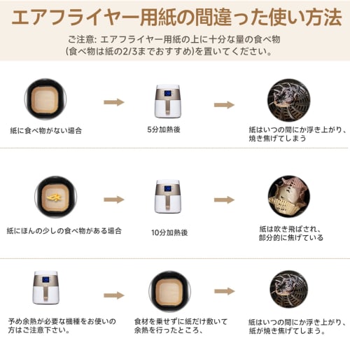 HAUSPROFI Air Fryer Paper, Disposable Paper for Non-Fryers, Non-Fry Ovens, Air Ovens, Tempura Paper, Oil Paper, Cooking Sheets, Silicone Oil Paper, Mi