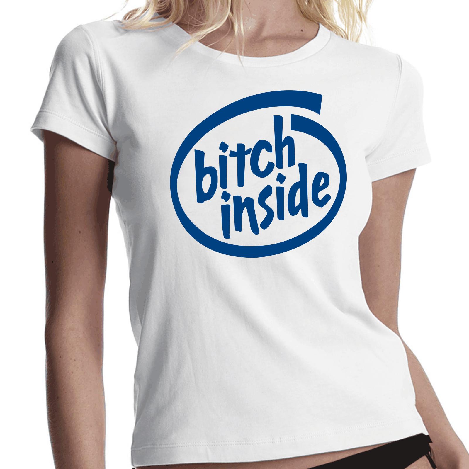 Bitch Inside Geek Gamer Nerd Sayings Fun Comedy Fun Lady Ladies Girlie T-Shirt Mens Womens Tees Top M