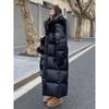 Winter Women Clothing Warm Long Parka Thick Over-the-knee Puffer Jacket Zipper Black Cotton-padded Coats Windproof Jackets