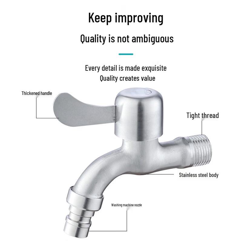 TLXT Stainless Steel Laundry Faucet with Extended Copper Core