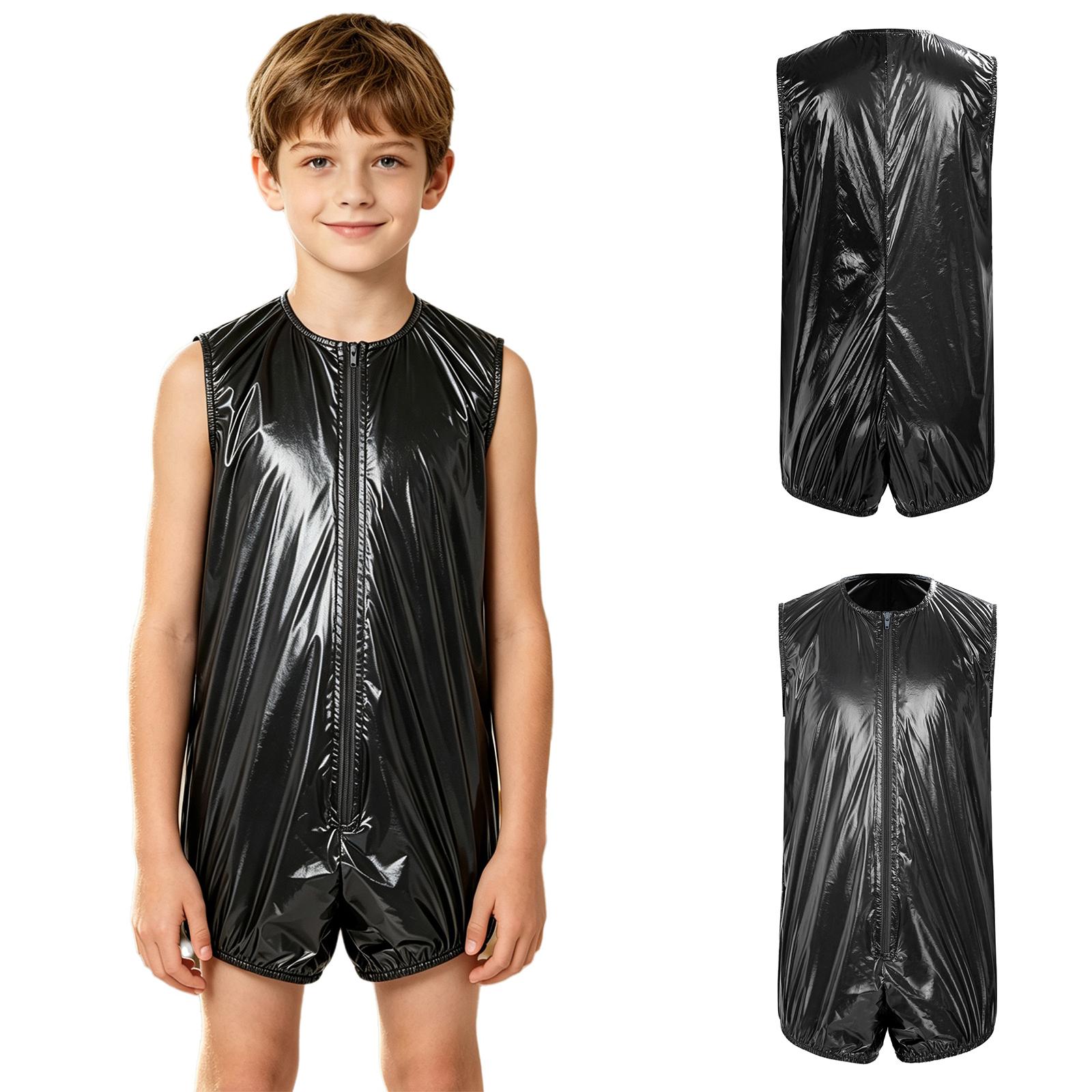 Spezialbedürfnisse Kinder Adaptiver Body Ärmellos Elastische Beinöffnungen Reißverschluss Wasserdicht Windelüberzug Badeanzug für Pool Strand Tägliche Kleidung 7-8 Years schwarz