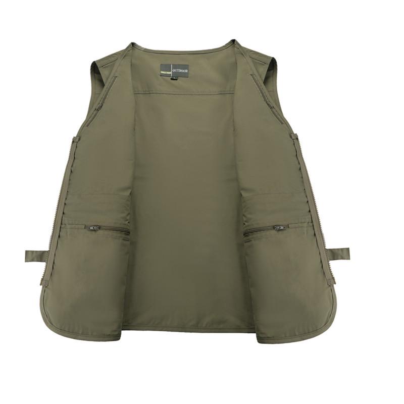 Men's Multi-Pocket Loose Vest for Outdoor Fishing & Photography - Plus Size, Casual Summer 
