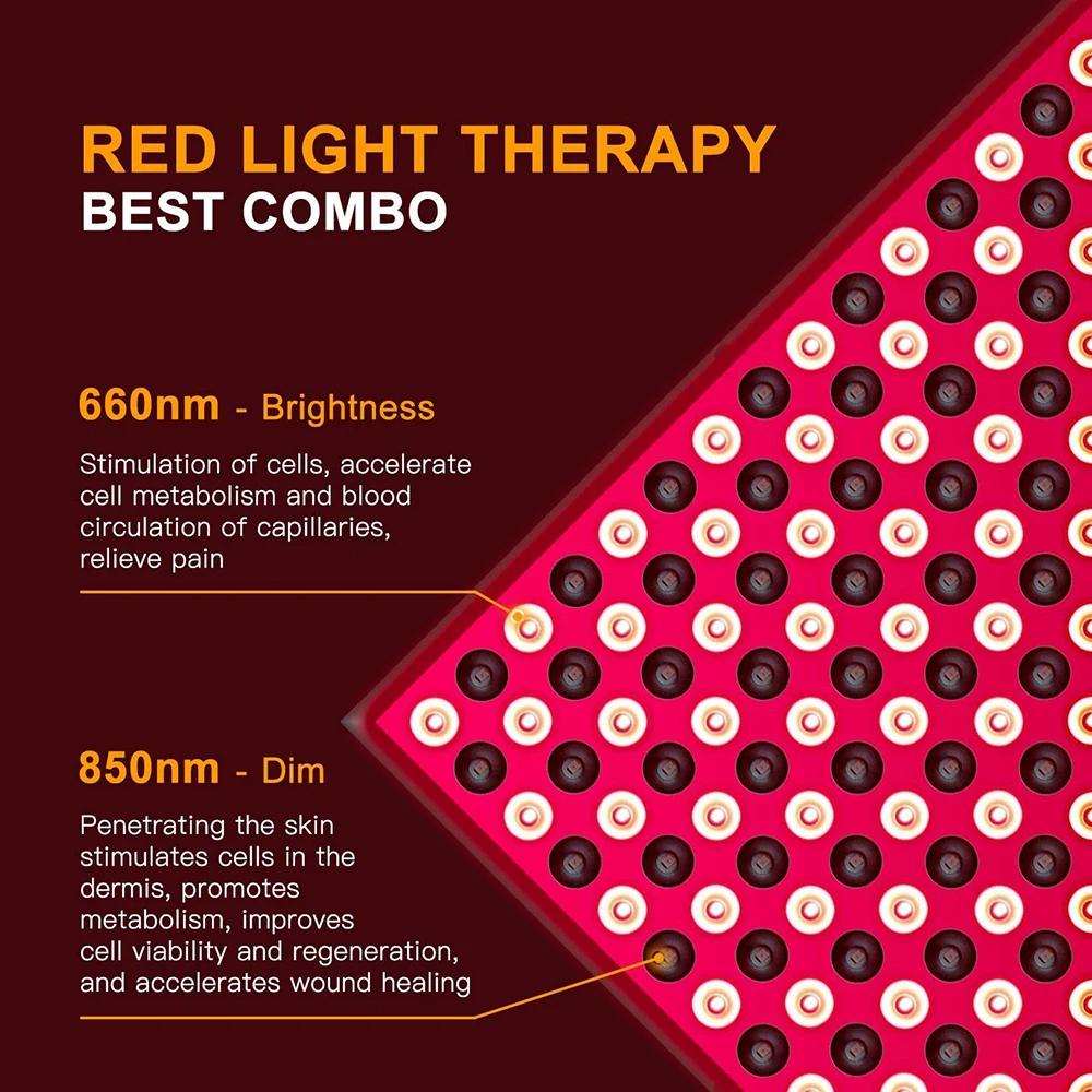 225 LED Red Light Panel 660nm 850nm Near Infrared Light Device for Body Face Skin Care Beauty Wellness