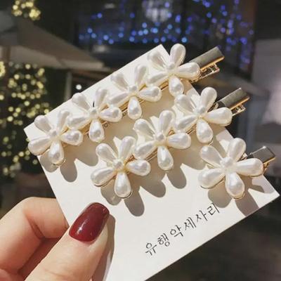 Pearl Flower Side Clip: Japanese & Korean Style Hairpin for Women and Female Students