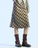 Moa Vintage Check Flare Skirt (Fade Brown)