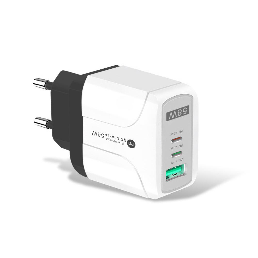 PD33W QC3.0 GaN Charger: 9V/12V, 65W, Multi-Port, European Standard, Fast Charging Adapter