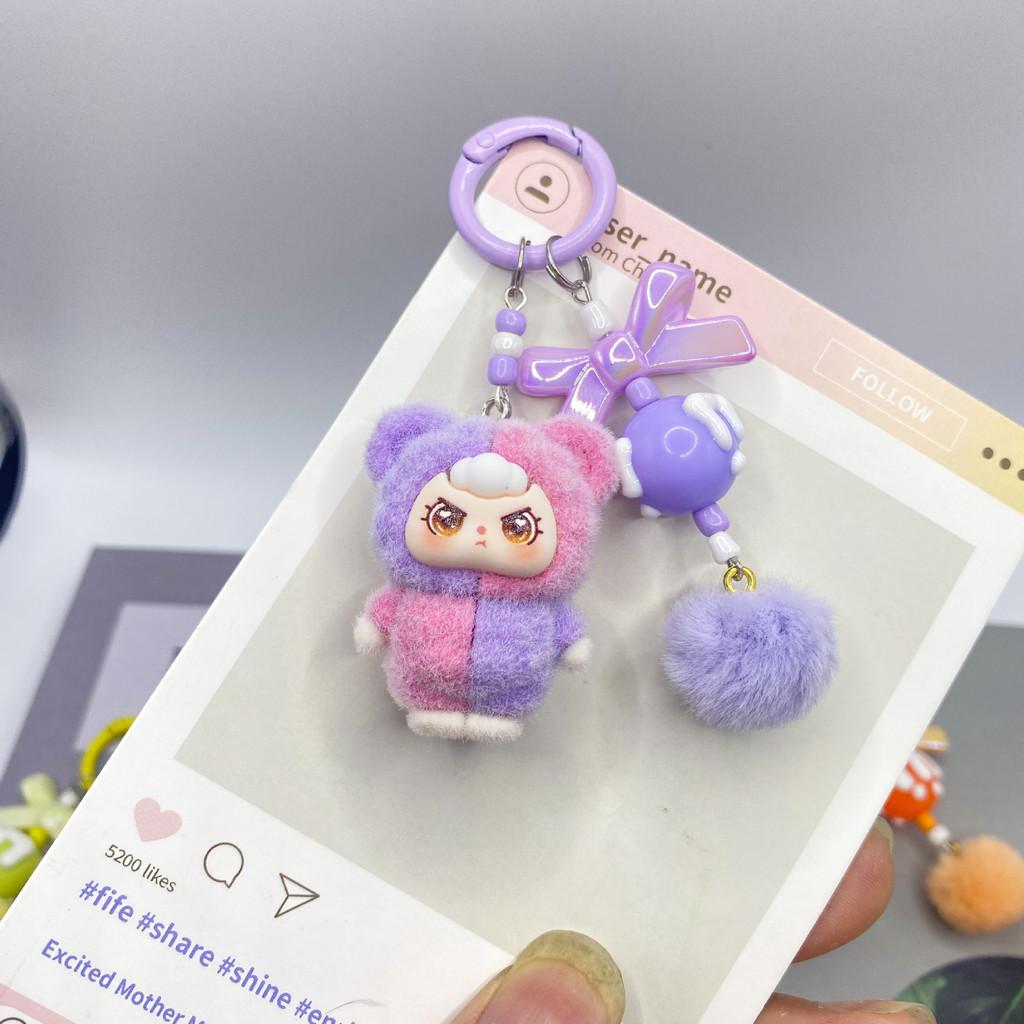 Cute Plush Keychain With Colorful Design For Girls Bag Accessories