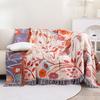 Floral Gauze Cotton Towel Blanket, Sofa Towel With Tassel, Bedspread, 150*200 Cm, 200*230 Cm, Delicate