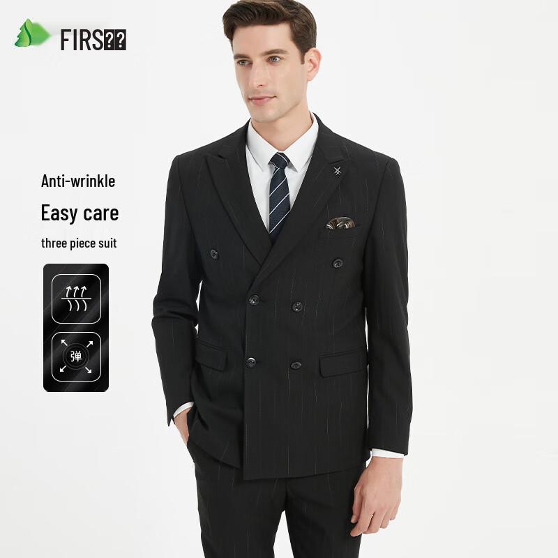 Men's Double-Breasted Slim Fit 3-Piece Suit