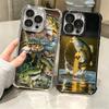 Carp Fish Fishing Rod Plating Phone Case For Iphone 16 17 Pro Max Air 16E 14 15 Plus 12 13 Mini Anti-Fall Airabag Cover