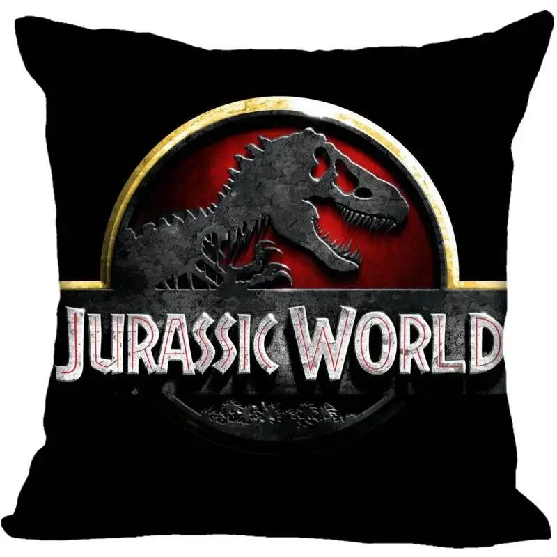 Custom Jurassic Park Logo Square Pillowcase Custom Zippered Pillow Cover Case 45x45cm(One Side)