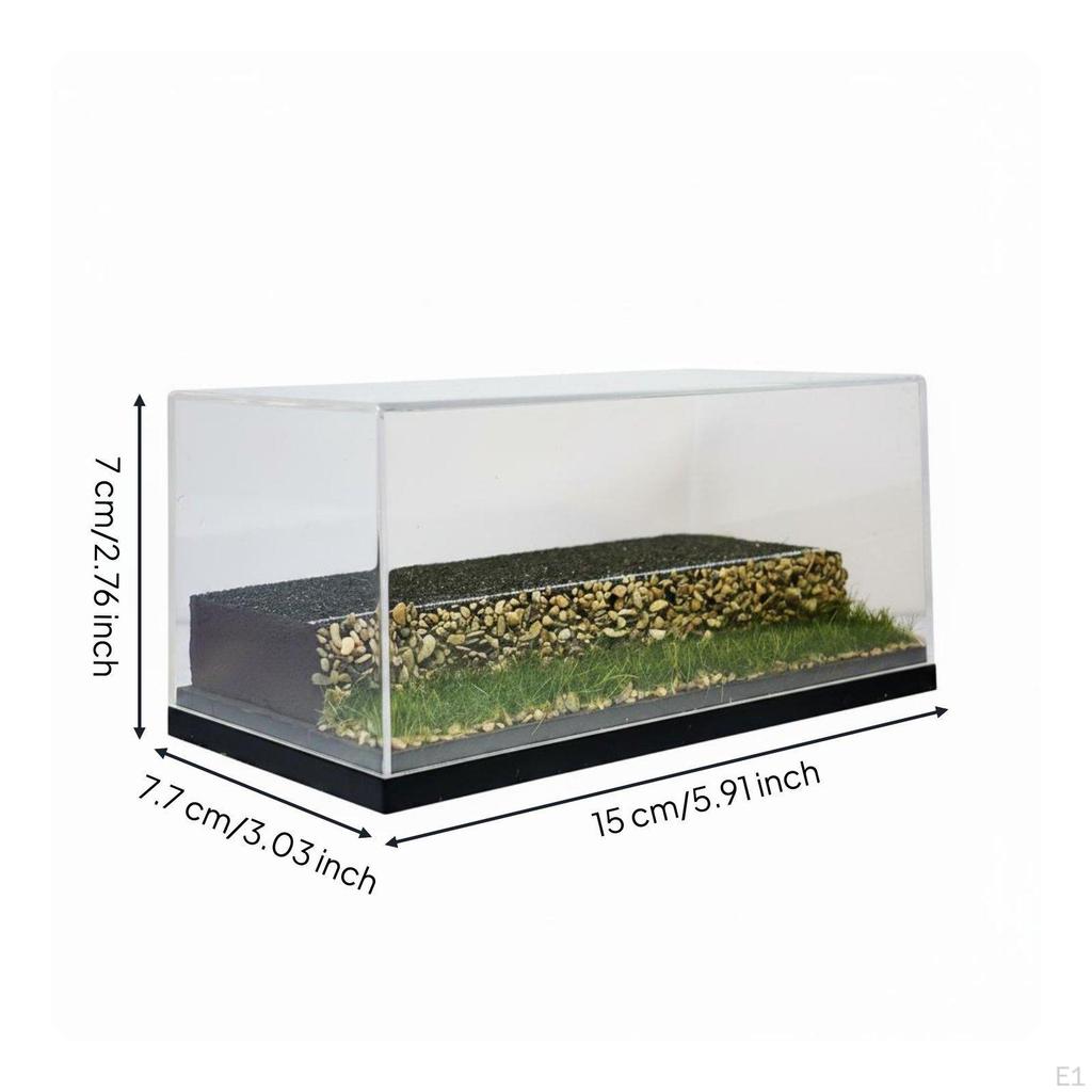 1:64 Car Display Box Dustproof Miniature Road Scene Base Transparent for Collectors,