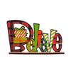Wooden Festive Ornaments: Faceless Old Man with Printed Letters