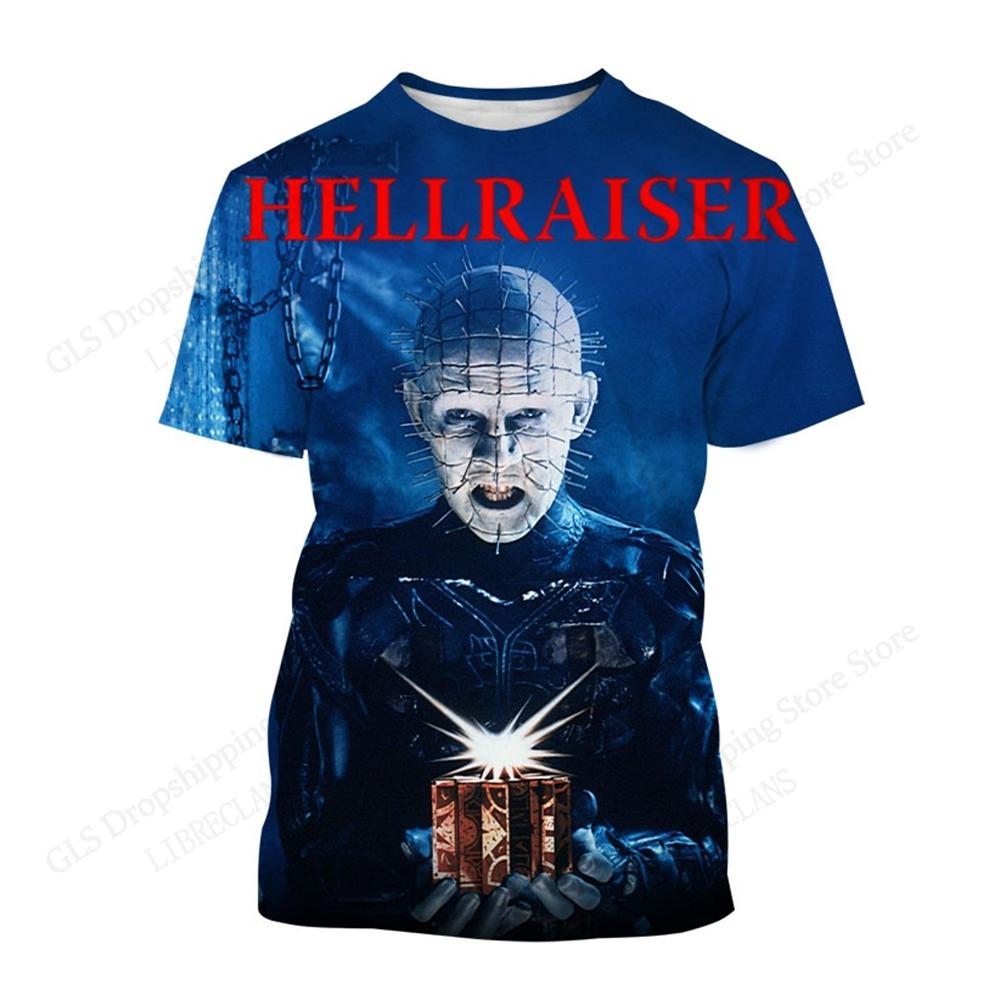 Horror Movie Hellraiser 3d Print T-shirt Men Women Fashion Breathable Short Sleeve Tops Tees Halloween Tshirt Men Clothing Child