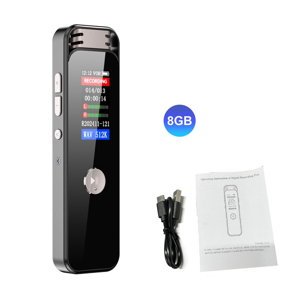Back Clip Digital Audio Voice Recorder, 360 Degrees  Dual Microphone Surround Recording, Voice Activation, HD Audio,