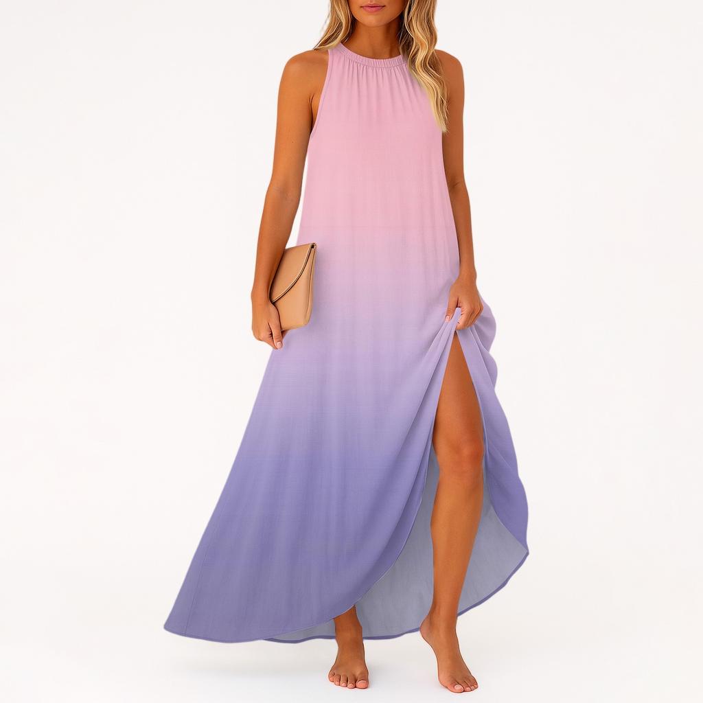 Women's Casual And Fashionable Round-neck  Sleeveless  Mid Length Dress