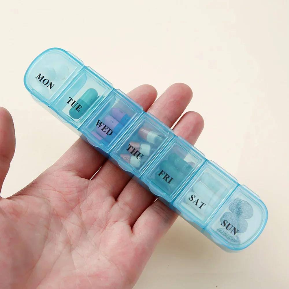 New Premuim Hot Mini Portable Travel 7 Days 7 Grids Pill Box Cases Container Organizer Storage for Vitamin Medicine Fish Oils