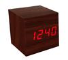 square Sound Control Digital LED Wooden desk table Alarm Clock