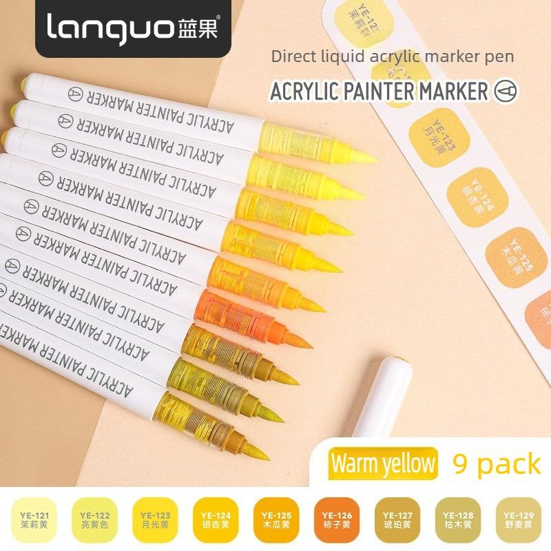 LANGUO 288/9 Colors Acrylic Paint Marker Pens Soft Brush Professional Drawing Pens for Graffiti School Stationery Art Supplies